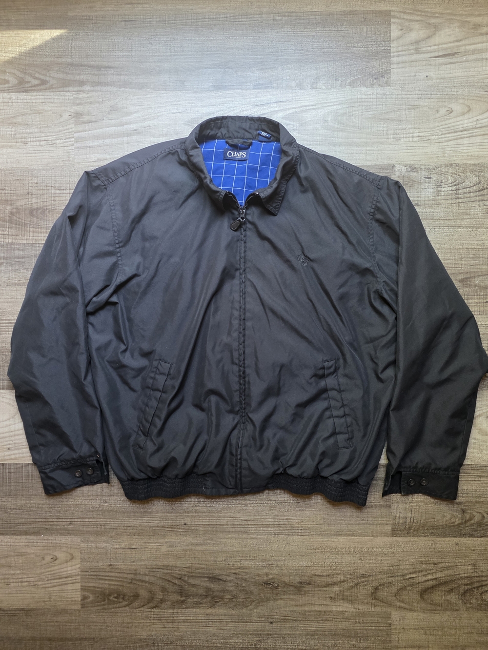 Chaps Men's Black Zip-Up Bomber Jacket